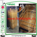 Golden Steel Wire Shopping Basket for Cosmetic Store